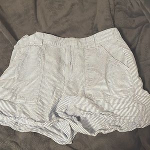 L.O.G.G White and Blue Striped Shorts